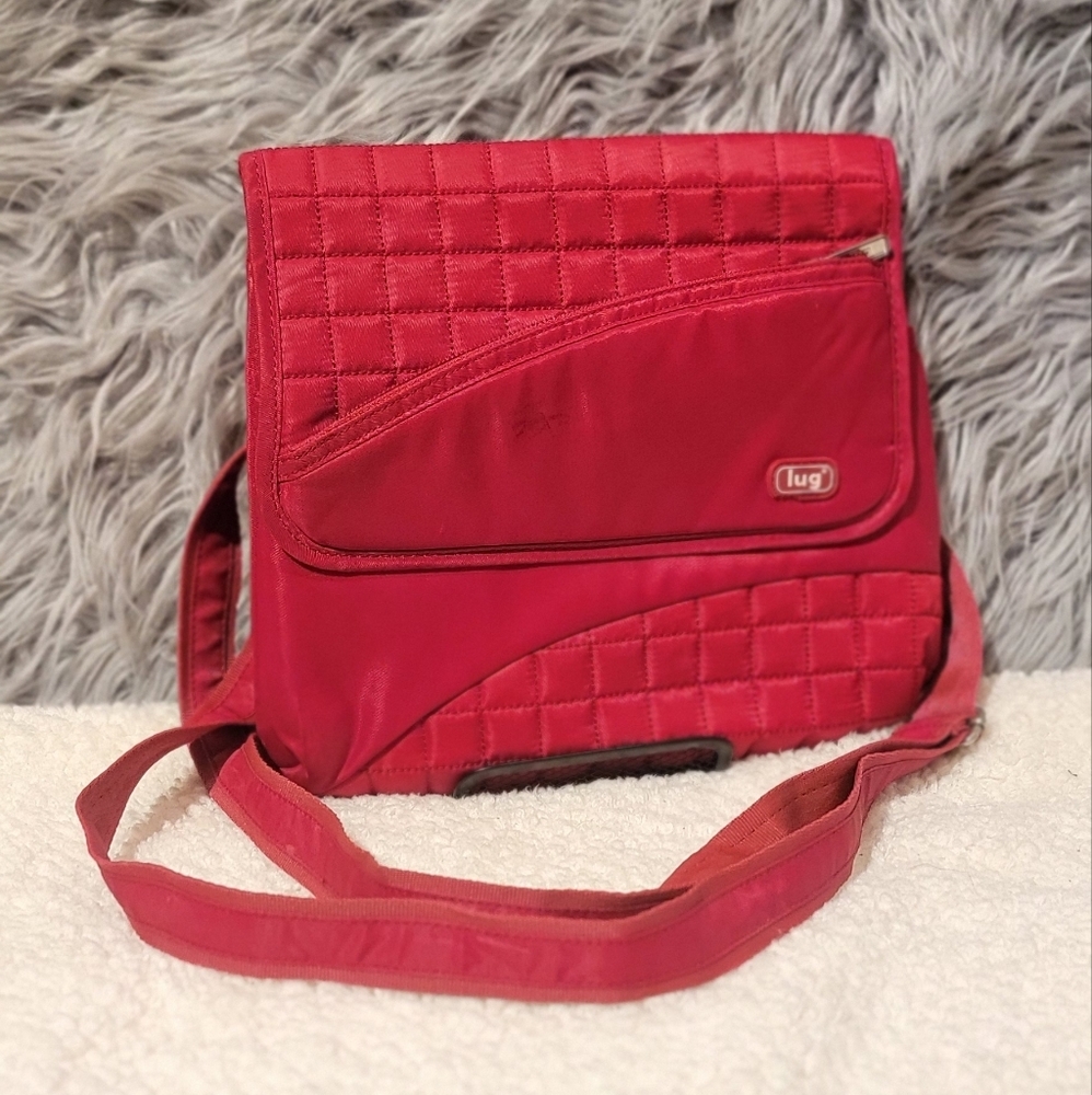 LUG Dark Red Nylon Cross Body Bag
